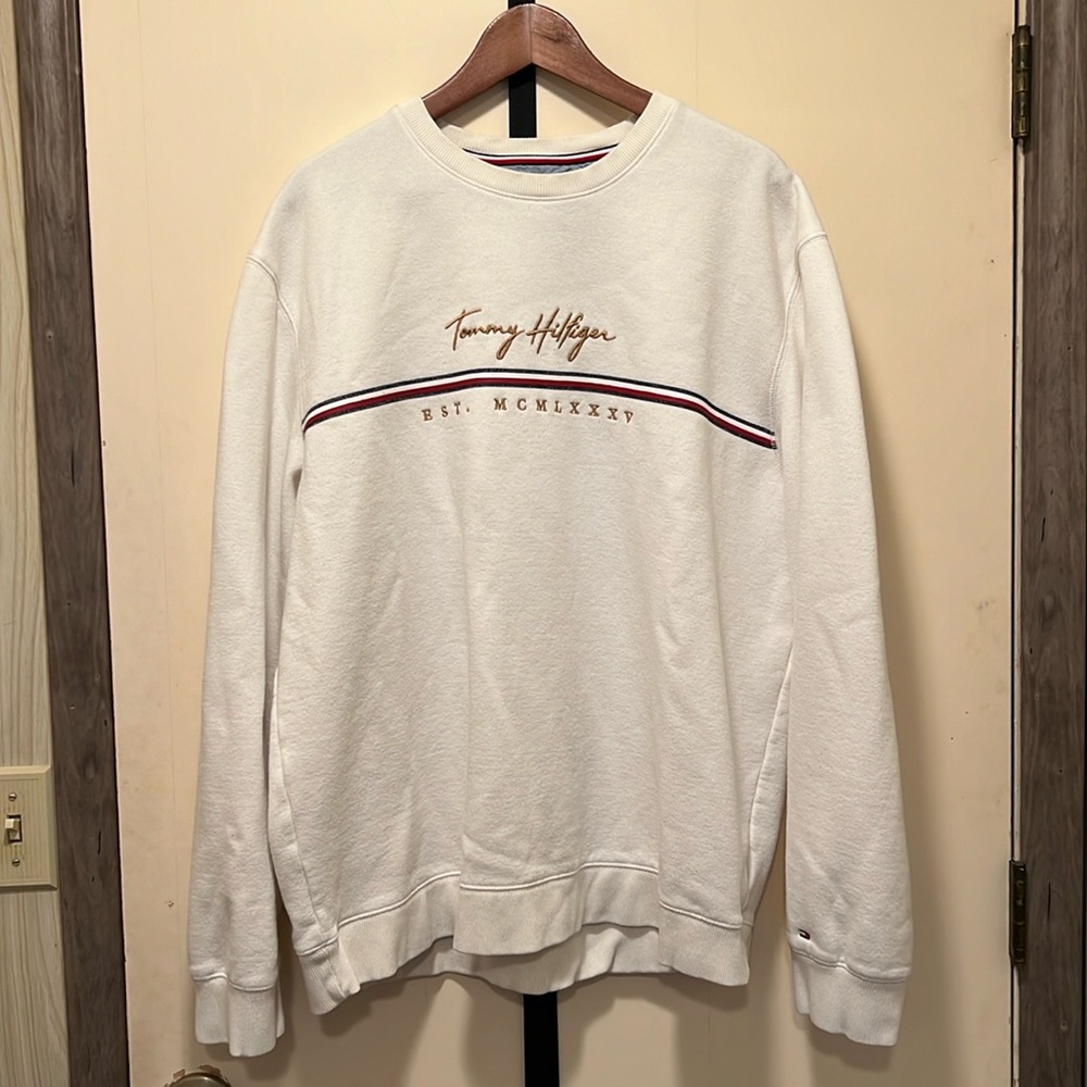 Tommy Hilfiger XXL Ivory Crewneck Sweatshirt